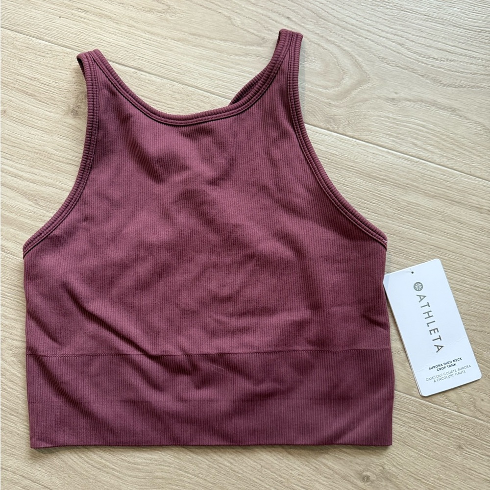 Athleta Aurora Seamless High Neck Crop Tank Size small